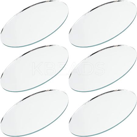 Olycraft 6Pcs Oval Glass Mirror AJEW-OC0003-19-1