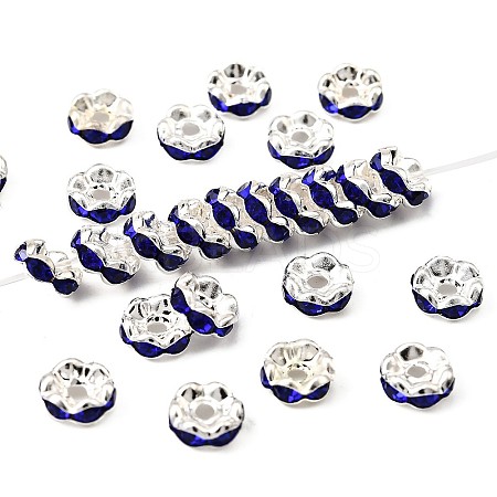 Brass Rhinestone Spacer Beads RB-A014-L6mm-05S-1