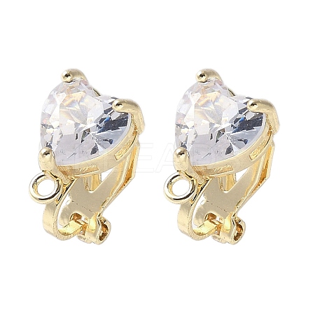 Brass Clip-on Earring Findings for Women EJEW-V002-04G-01-1