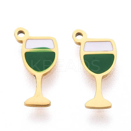 304 Stainless Steel Enamel Charms STAS-T065-65G-01-1