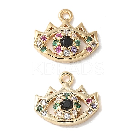 Brass Micro Pave Clear Cubic Zirconia Pendants KK-Q031-47G-07-1