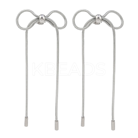 Non-Tarnish Bowknot 304 Stainless Steel Stud Earrings for Women EJEW-Z060-01P-1