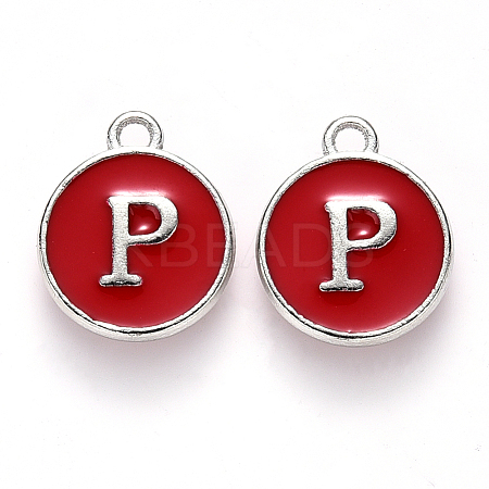 Platinum Plated Alloy Enamel Charms X-ENAM-S118-03P-P-1
