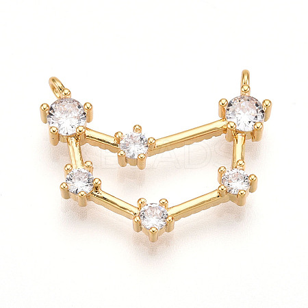 Brass Micro Pave Cubic Zirconia Pendants KK-N261-120B-G-1