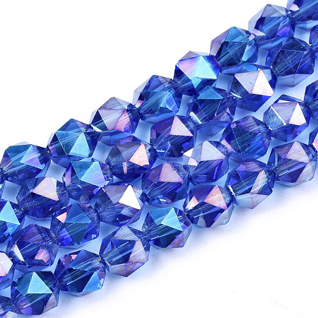 Electroplate Transparent Glass Beads Strands EGLA-T019-06H-1