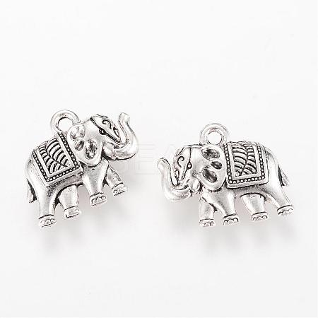 Tibetan Style Alloy Pendants TIBEP-Q064-41AS-RS-1