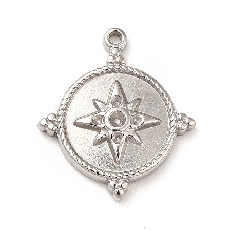 Tarnish Resistant 304 Stainless Steel Pendant Rhinestone Settings STAS-G295-50P-1
