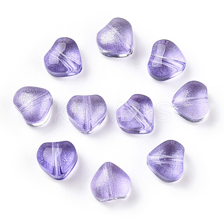 Transparent Spray Painted Glass Beads GLAA-R211-02-B01-1