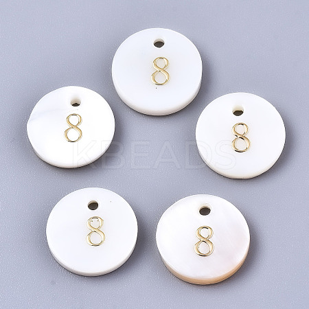 Natural Freshwater Shell Charms SHEL-Q023-08-1