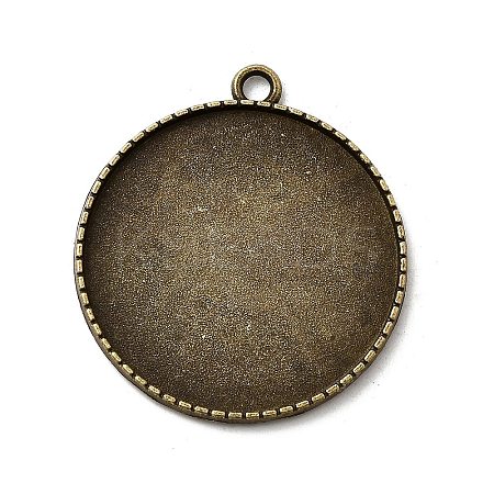 Tibetan Alloy Carved Leaf Pendant Cabochon Bezel Settings TIBEP-M018-86AB-NF-1