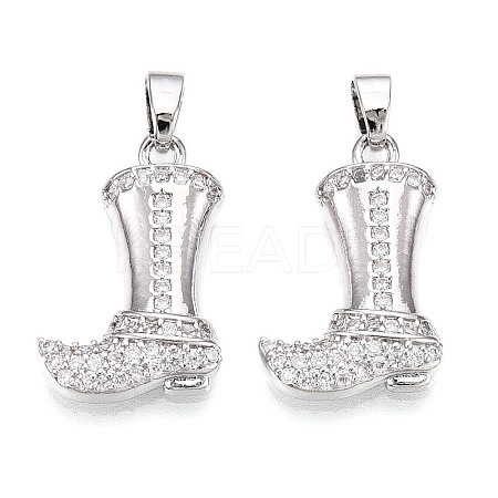 Brass Micro Pave Cubic Zirconia Pendants KK-N254-239P-1