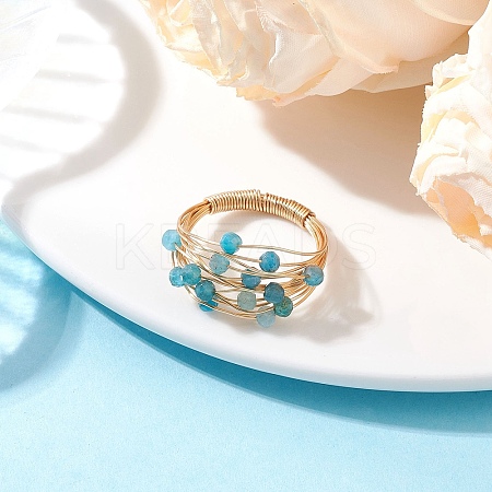 Natural Apatite Finger Rings RJEW-TA00221-01-1