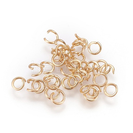 Long-Lasting Plated Brass Open Jump Rings KK-WH0028-01G-B-1