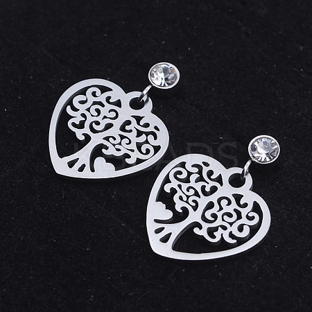 201 Stainless Steel Dangle Stud Earrings LS-EJEW-T008-JN738-1