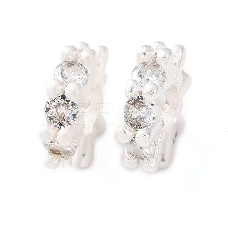 Brass Micro Pave Cubic Zirconia European Beads KK-C157-09B-S-1