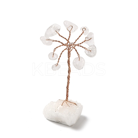 Natural Quartz Crystal  Chips Tree of Life Decorations DJEW-P022-01B-03-1