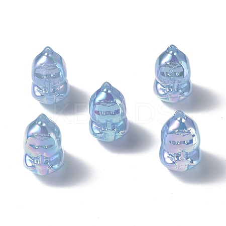 UV Plating Rainbow Iridescent Acrylic Beads PACR-M003-15F-1
