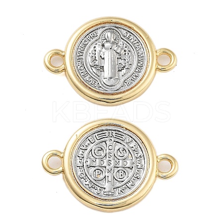 Rack Plating Religion Brass Connector Charms LS-KK-B097-02G-1