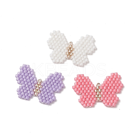 3Pcs 3 Color Handmade MIYUKI Japanese Seed Pendants PALLOY-MZ00022-1