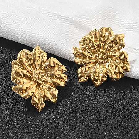 304 Stainless Steel Studs Earrings for Women LS-EJEW-K306-29G-1