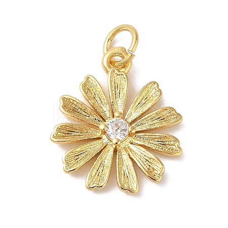 Rack Plating Brass & Cubic Zirconia Pendants X-KK-L216-056G-1