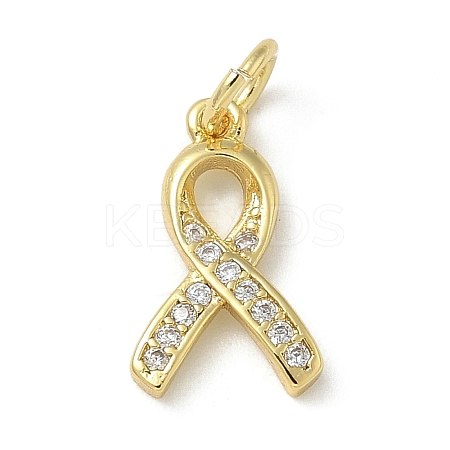 Rack Plating Brass Micro Pave Cubic Zirconia Pendants KK-K392-46G-1