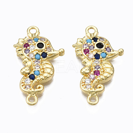 Brass Micro Pave Cubic Zirconia Links Connectors ZIRC-N039-114A-NF-1