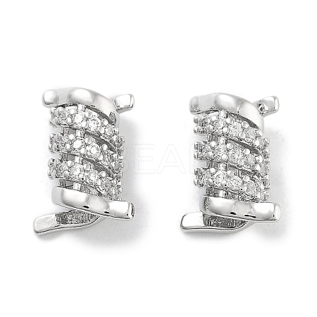 Rack Plating Brass Micro Pave Cubic Zirconia Beads KK-Z071-38P-1