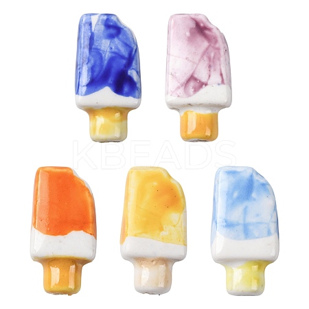 10Pcs 5 Colors Handmade Porcelain Beads PORC-FS0001-38-1