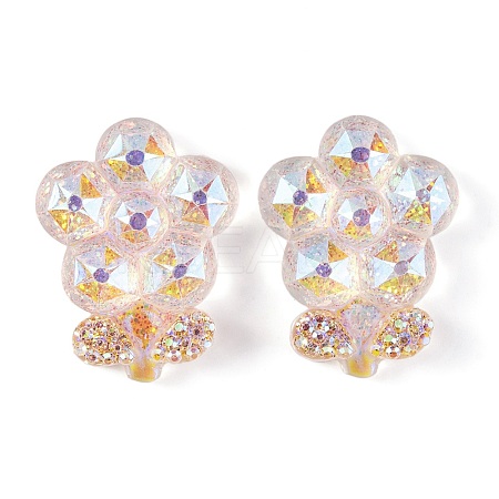 Transparent Epoxy Resin Flower Decoden Cabochons CRES-M034-06C-1