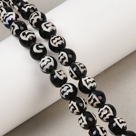 Tibetan Style dZi Beads Strands G-G328-A09-8mm-1
