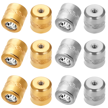20Pcs 2 Colors 304 Stainless Steel Micro Pave Clear Cubic Zirconia Ear Nuts EJEW-BBC0001-68-1