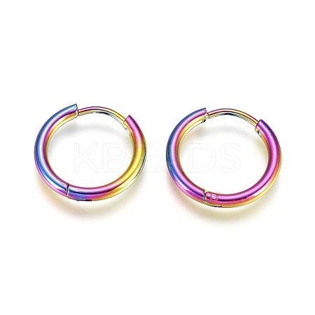 304 Stainless Steel Huggie Hoop Earrings EJEW-G272-02-12mm-M-1