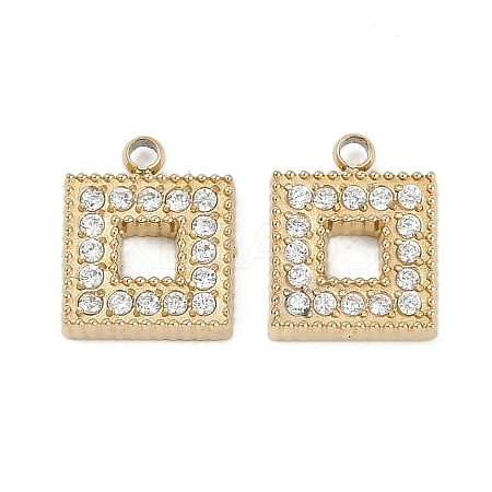 304 Stainless Steel Micro Pave Cubic Zirconia Pendants STAS-I325-025G-02-1