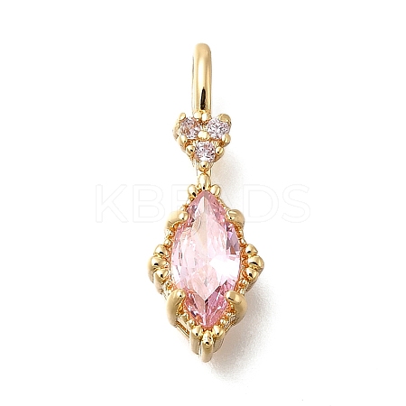 Brass Glass Pendants KK-U061-20G-05-1
