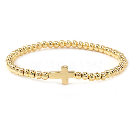 Brass & 304 Stainless Steel Beads Stretch Bracelets Set EI7625-3-1