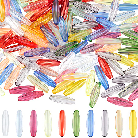160Pcs 10 Colors Transparent Acrylic Beads TACR-SC0002-75-1