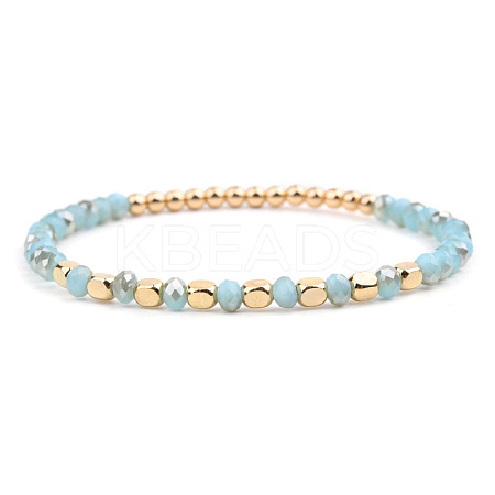 Handmade Geometric Black Onyx and Acrylic Bead Crystal Bracelet for Women ST5665775-1