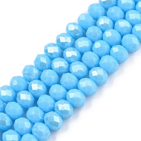 Electroplate Glass Beads Strands EGLA-A044-P6mm-A08-1