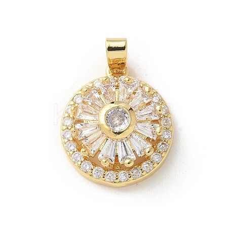 Brass Micro Pave Clear Cubic Zirconia Pendants LS-ZIRC-D276-01G-F-1