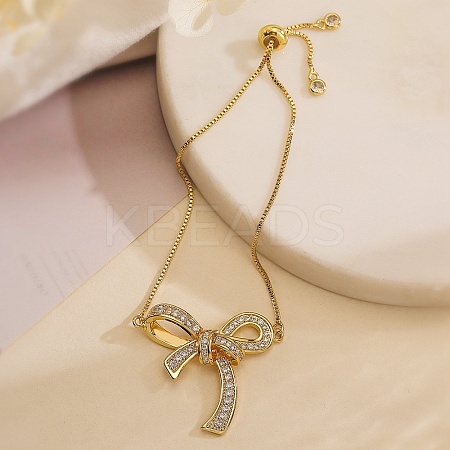 Brass Micro Pave Cubic Zirconia Silder Bracelets for Women LS-BJEW-C070-01C-G-1