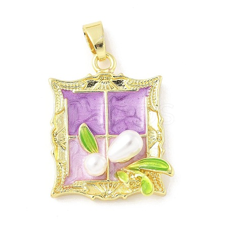 Brass Enamel Pendants KK-Z101-09G-B02-1