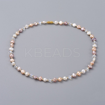 Cultured Freshwater Pearl Beaded Necklaces NJEW-JN02664-1