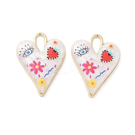 Rack Plating Alloy Enamel Pendants FIND-C050-09G-02-1