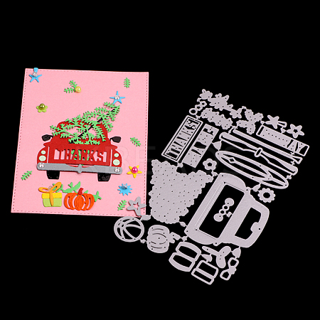 Christmas Theme Car Frame Carbon Steel Cutting Dies Stencils LS-DIY-F028-06-1