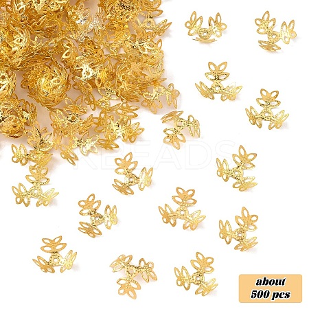 Plated Iron Fancy Bead Caps IFIN-YW0003-97G-1