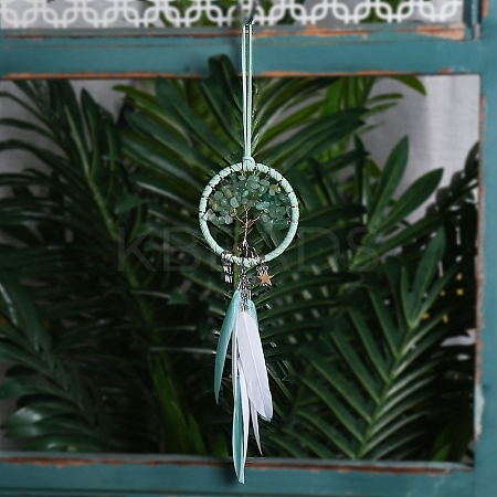 Woven Net/Web with Feather Hanging Ornaments PW-WG2EEA4-09-1