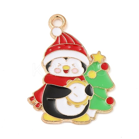 Christmas Theme Alloy Enamel Pendants X-ENAM-C016-02D-1