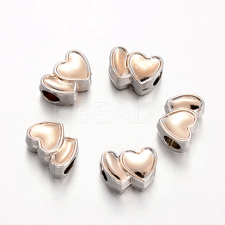 Heart Alloy European Large Hole Beads X-PALLOY-O065-28-1