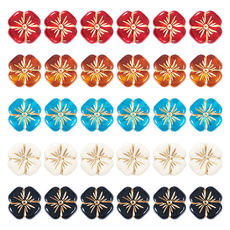 80Pcs 5 Colors Transparent Acrylic Beads MACR-TA0002-24-1
